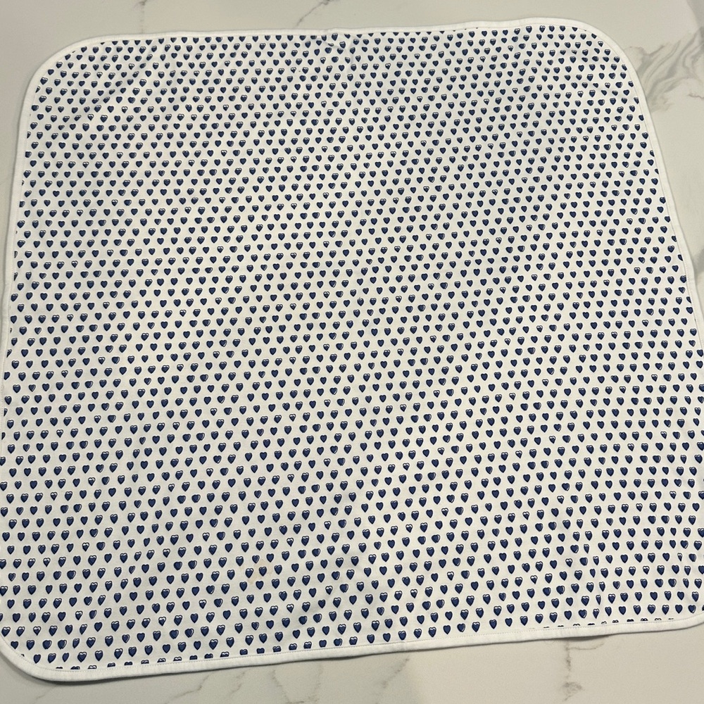 Roller Rabbit Blue Heart Receiving Blanket